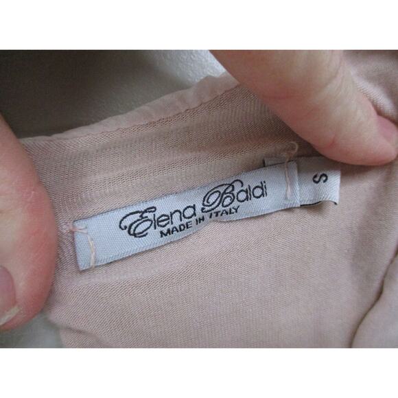 Elena Baldi Silk Top Women Small Crochet Lace Lagenlook Coquette Romantic Pastel - Picture 14 of 16